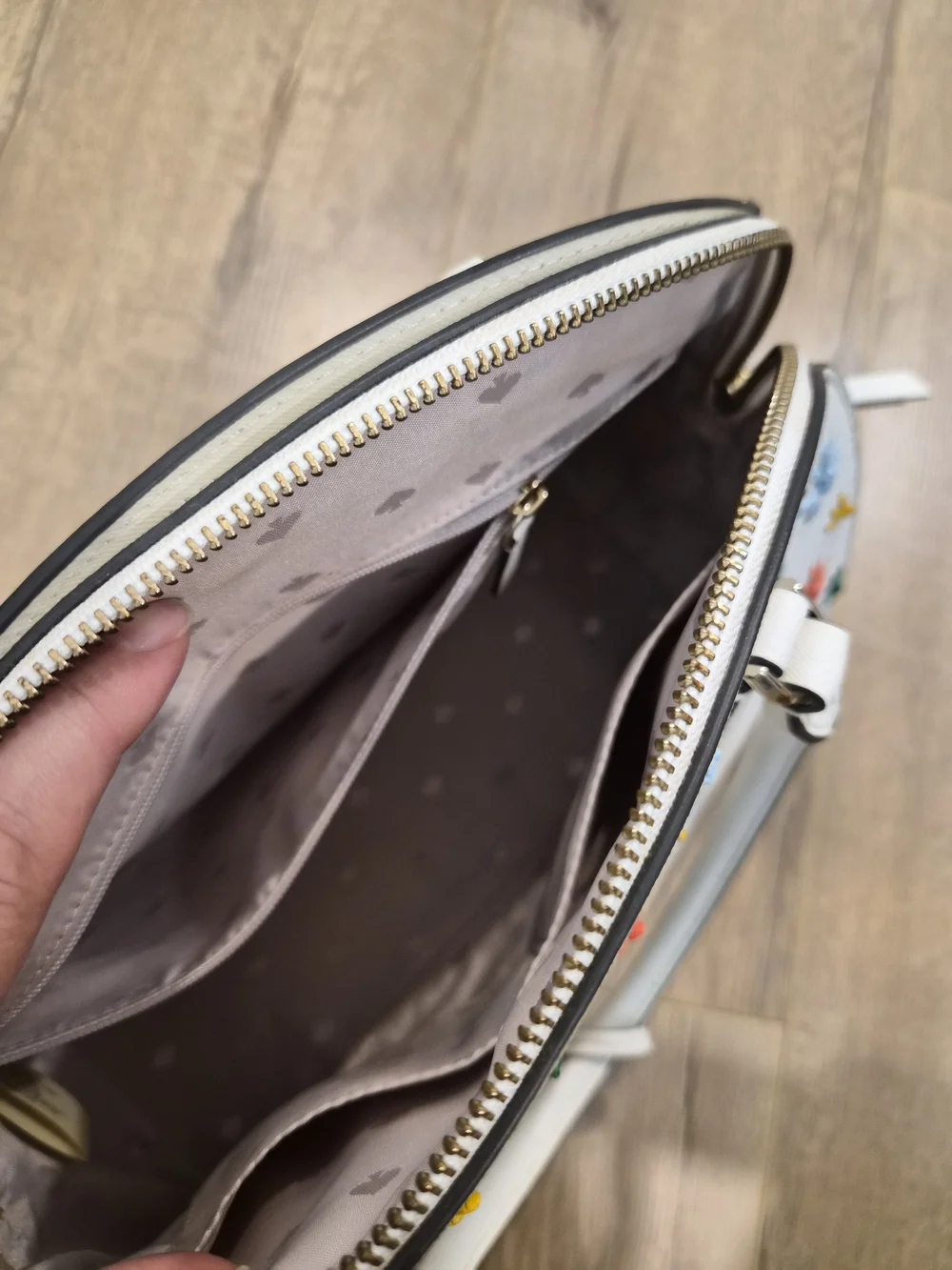 kate spade White Floral Dome Satchel